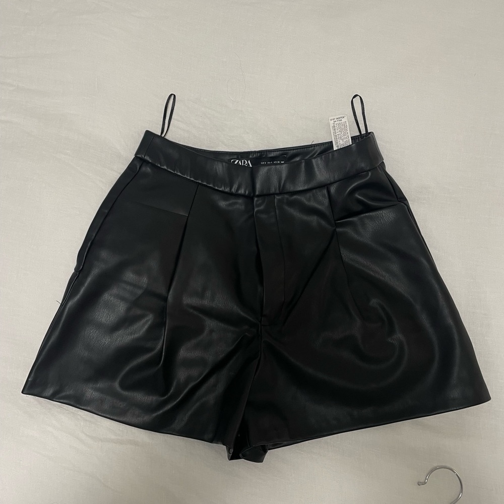 Mini leather shorts